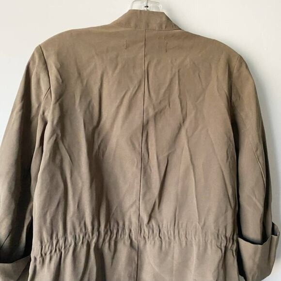 ZARA Open Front Drape Utility Cardigan Jacket Olive Green - S EUC - Picture 10 of 12
